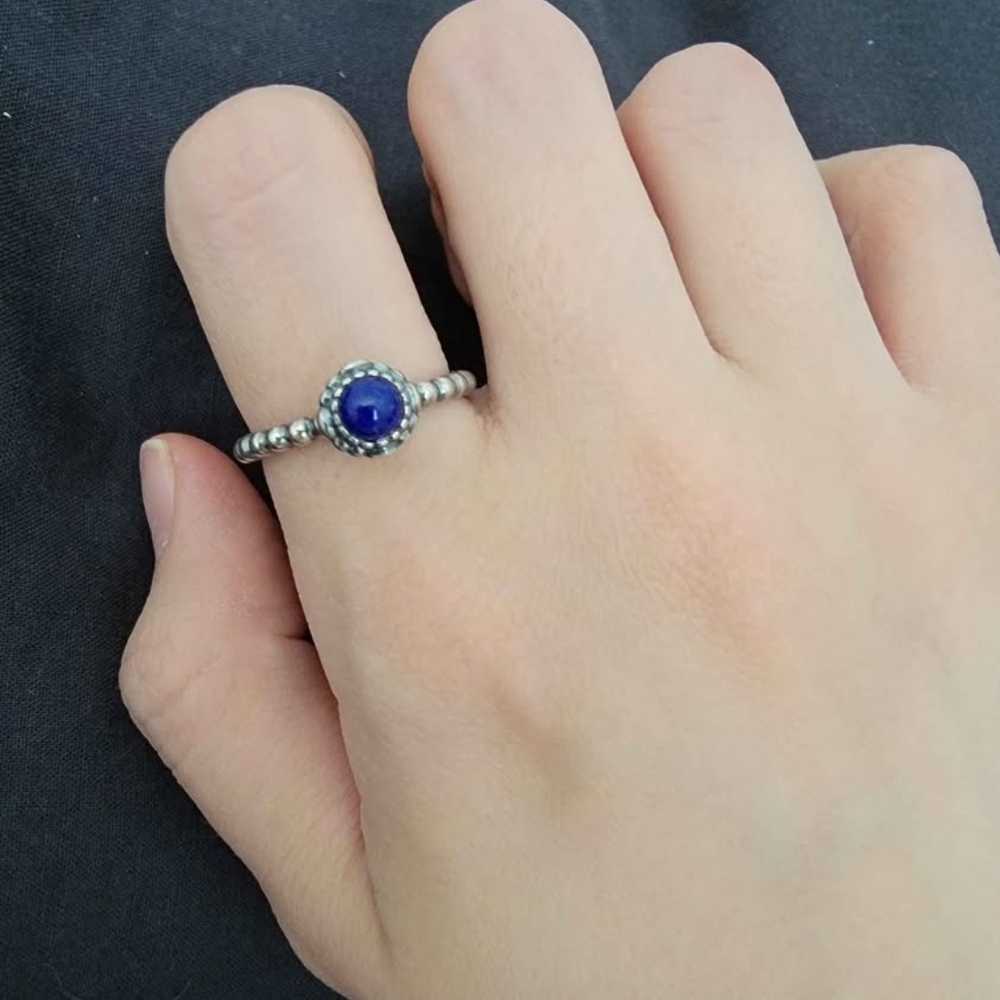 Pandora September Birthstone (Lapis Lazuli) Sterling Silver Ring
